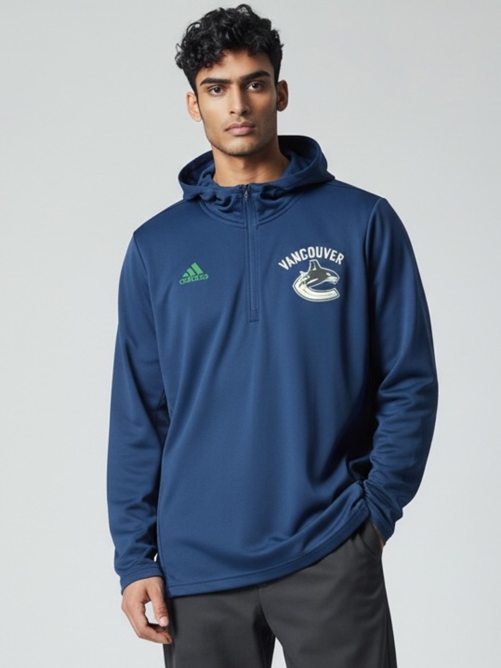 Adidas Hoodie, NHL, Climalite, Vancouver Canucks, Lightweight, Sz Large